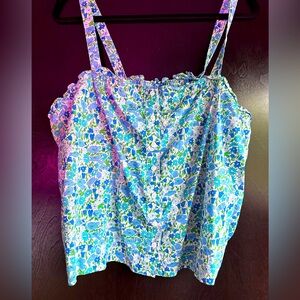 Liberty of London J.Crew smocked button front  Tank Top XXL